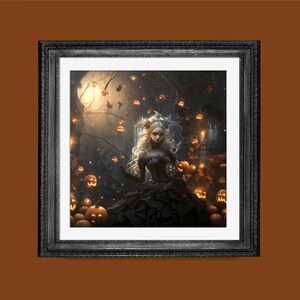 Gothic Halloween Fairy Portrait | Fantasy Faerie Art for Wall or Digital Frame | PRINTABLE Download BlackRoseDigitals | AR 1:1