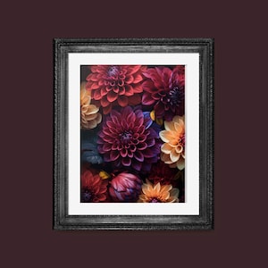Moody Autumn Floral Photograph | Realistic Fall Art | PRINTABLE Download BlackRoseDigitals | AR 2:3