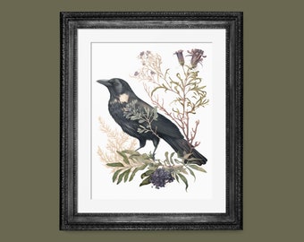 Moody Autumn Raven Illustration | Dark Fall Art | PRINTABLE Download BlackRoseDigitals | AR 2:3
