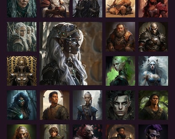 Más de 800 retratos de personajes de D&D / Paquete de arte diverso para TTRPG (descarga digital)