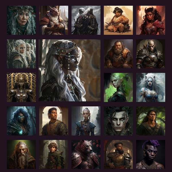 700+ High Quality D&D Character Portraits | TTRPG Characters | PC Character Art | DM Resource Bundle | Buy Once, Access the Gallery Forever