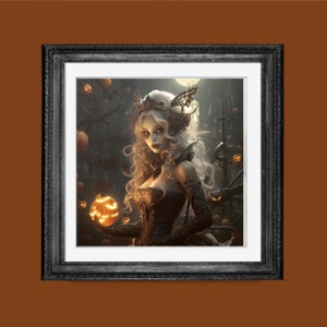 Gothic Halloween Fairy Portrait | Fantasy Faerie Art for Wall or Digital Frame | PRINTABLE Download BlackRoseDigitals | AR 1:1