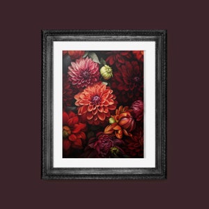 Moody Autumn Floral Photograph | Realistic Fall Art | PRINTABLE Download BlackRoseDigitals | AR 2:3
