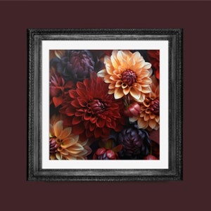 Moody Autumn Floral Photograph | Realistic Fall Art | PRINTABLE Download BlackRoseDigitals | AR 1:1