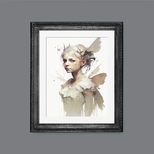 Moody Summer Fairy Watercolor | Grunge Summer Art | PRINTABLE Download BlackRoseDigitals | AR 2:3