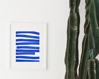 Brush Strokes (Cobalt) Art Print