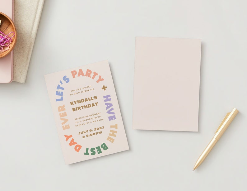 Let's Party Have the Best Day Ever Digital Invite Template image 5