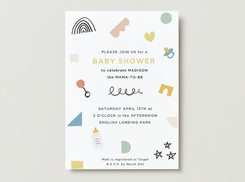 Binkies & Bottles Baby Shower Digital Invite Template image 5