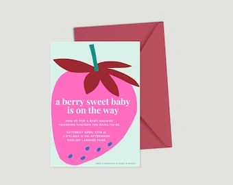 Berry Baby Shower Digital Invite Template