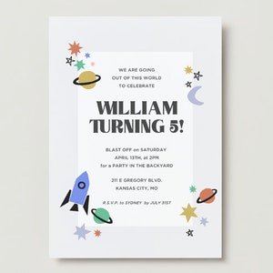 Out of this World Space Birthday Digital Invite Template image 6