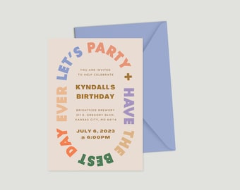 Let's Party + Have the Best Day Ever Digital Invite Template