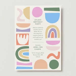 Shapes Party Birthday Digital Invite Template image 7