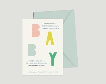 B.A.B.Y. Baby Shower Digital Invite Template