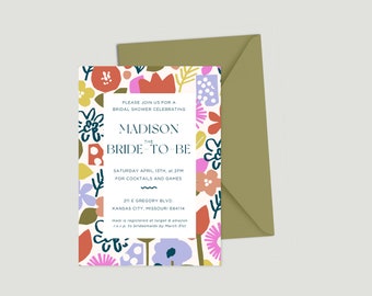 Bright Floral Bridal Shower Digital Invite Template