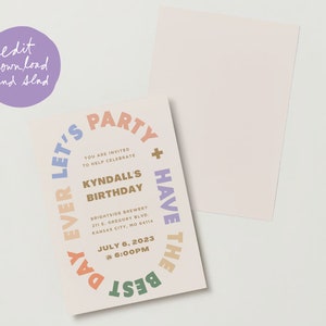 Let's Party Have the Best Day Ever Digital Invite Template image 2