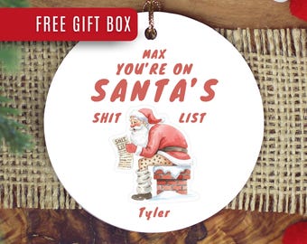 Custom Funny Santa Ornament, Funny Christmas Ornament Funny Xmas Ornament, Christmas Ornament Gifts Christmas Gifts Meme Ornament