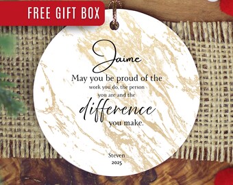 Custom Name Difference Maker Ornament, Worker Christmas Ornament Gift Employee Thank You Ornament Difference Maker Appreciation Gift