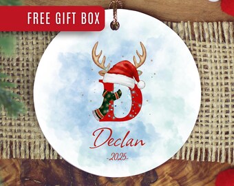 Custom Family Initial Ornament, Personalizeable Initial Christmas Ornament Christmas Gift Keepsake Custom Group Family Christmas Ornament