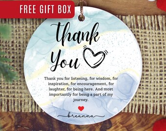 Custom Thank You Ornament Appreciation Christmas Ornament Personalized Gift Mentor Thank You Ornament Support Worker Gift Helper Ornament