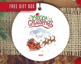 Santa Xmas Ornament, Xmas Ornaments, Santa Ornament, Artsy Xmas Ornament, Christmas Ornament Collection, Christmas Gifts for Family Xmas