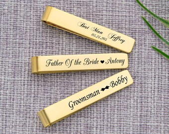 Custom Groomsman Gifts, Groomsman Tie Clip, Engraved Tie Clip,Wedding Gift for Groomsman, Best Man Proposal,Father of the Groom,Father's Day