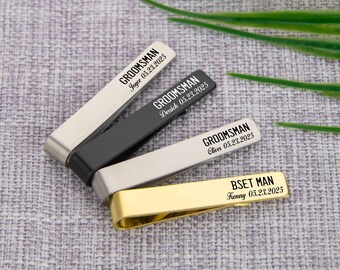 Custom Tie Bar,Tie Clip,Groomsman Gifts,Engraved Best Man Tie Clip, Monogram Men Tie Clip, Gift For Groomsman, Wedding Tie Clip,Father's Day
