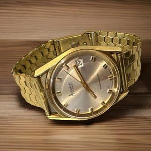 Vintage Accurist 21 Jewels Date R/Gold Mechanical GWO Swiss Mens Watch-STUNNING