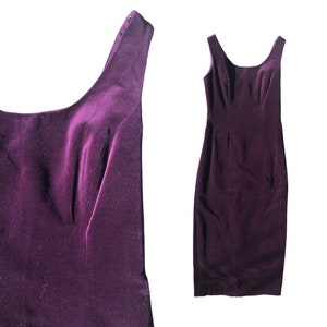 8 | 90s velvet maxi sleeveless cocktail formal date event eggplant purple scoop neck back princess long vintage dress small s medium m 80s