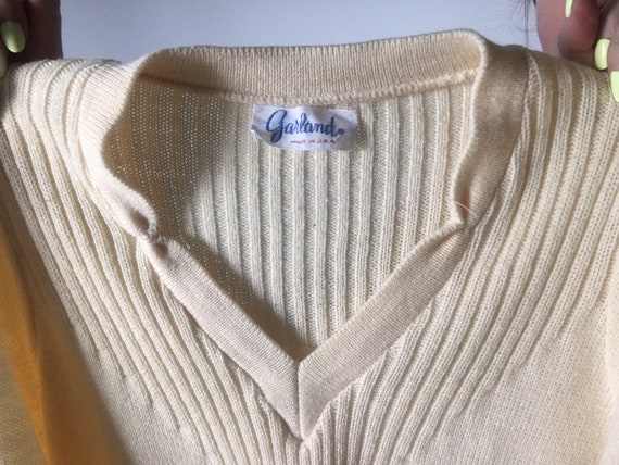 Knit Sweater Dress | 70s vintage v neck long slee… - image 5