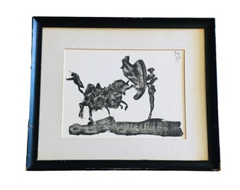 Picasso Print | original framed bull fight lithograph MCM