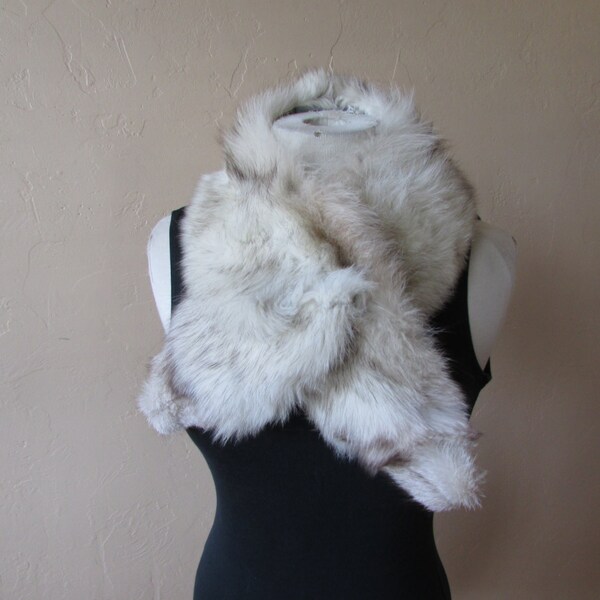 soft fur stole collar vintage 70s neck accessory - one size