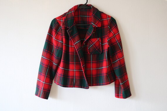 MCM Wool Jacket | 60s plaid flannel button up cro… - image 6