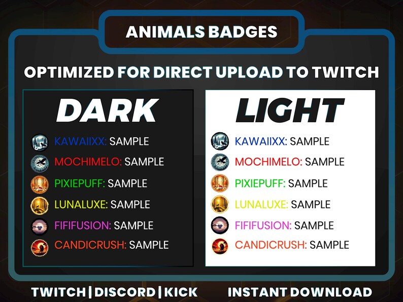 Wildlife Animal Stream Badges: Twitch, Discord, Kick (PNG Download) - Etsy