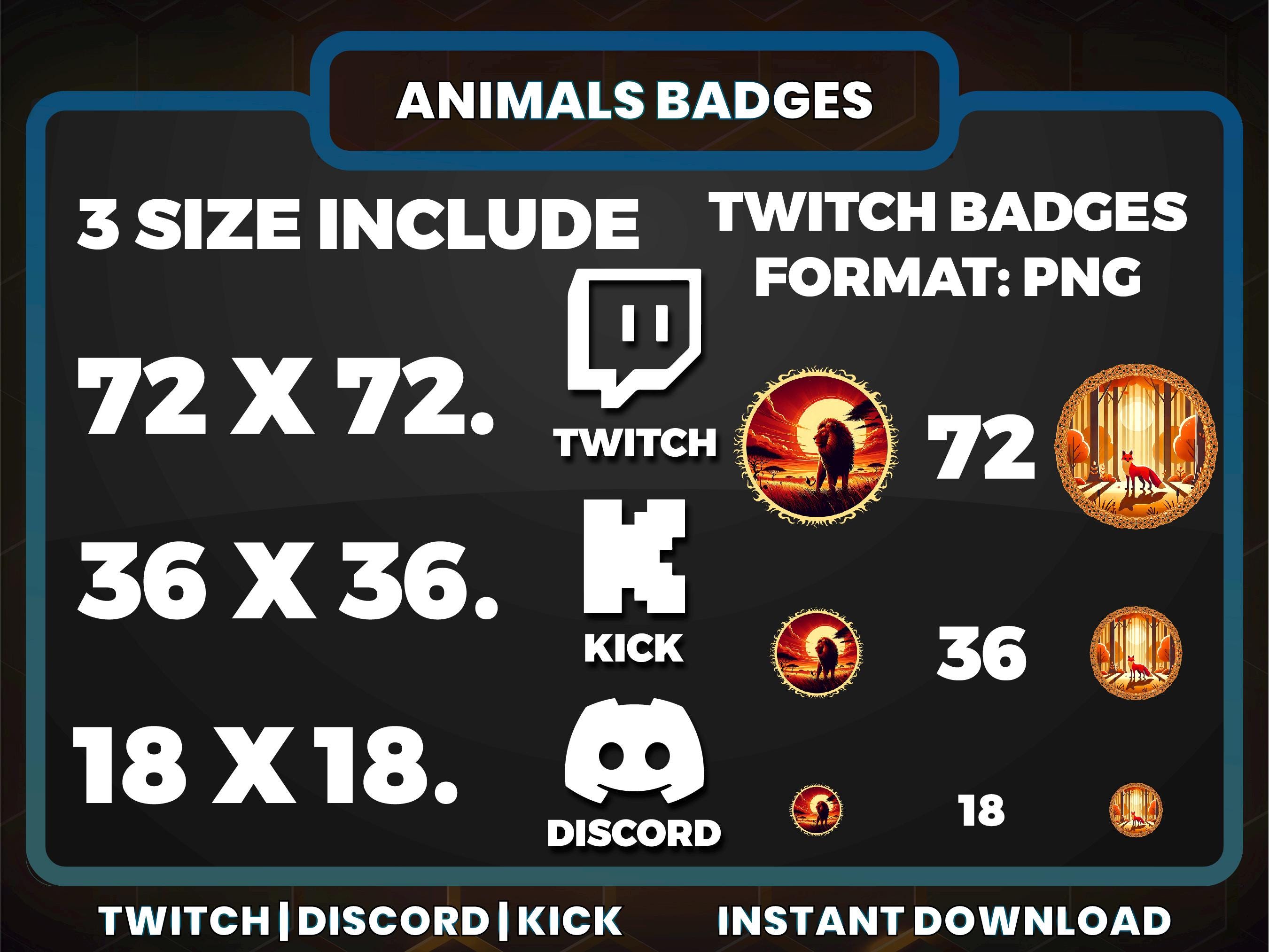 Wildlife Animal Stream Badges: Twitch, Discord, Kick (PNG Download) - Etsy