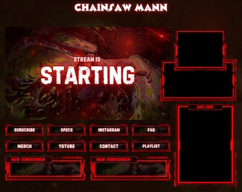 Red Horror Animated Stream Overlay | Twitch, YouTube, Kick (Digital Download)