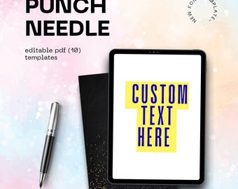 Custom Punch Needle Font Template (10) – Editable PDF for DIY Gifts & Projects