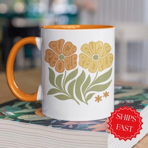 Hidden Swear Message Coffee Mug - Retro Floral “F*ck People” Coffee Cup - Bold Gift for Friends, Sarcastic Office Mug
