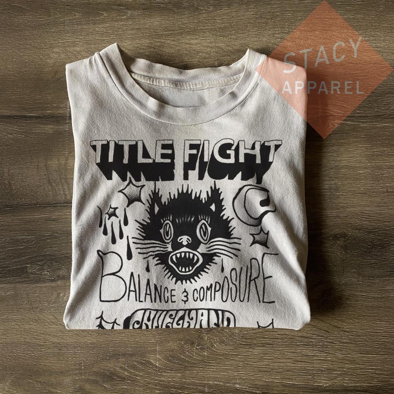 Limited Title Fight T-Shirt - Floral Green Inspired Unisex Heavy Cotton Tee image 1