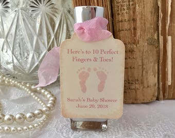 Baby Girl Nail Polish Favor Tags Nail Polish Tags Baby Shower Etsy