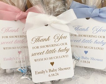 PRINTED Thank You for Showering our Sweet Little Baby Favor Gift Bags for Baby Shower, Personalized Gender Neutral Baby Shower Thank You Bag