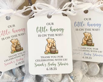 Classic Winnie the Pooh Baby Shower Favor Organza Bags, Our Little Hunny is on the Way Honey Favor Bags, Gender Neutral Winnie the Pooh