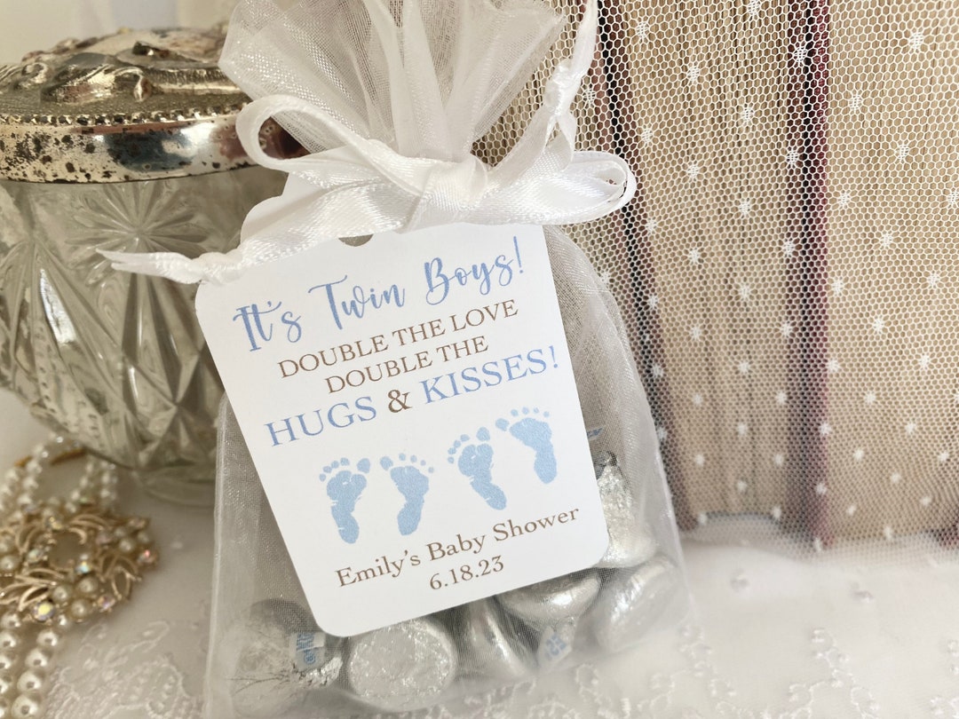 Twin Boy Favor Bags Printed Twin Boy Baby Shower Favors Etsy