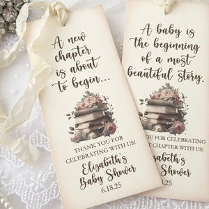 Storybook Favors, Book Baby Shower Favors, Book Themed Favors, A Baby is the Beginning of a Beautiful Story, Gender Neutral Bookmarks