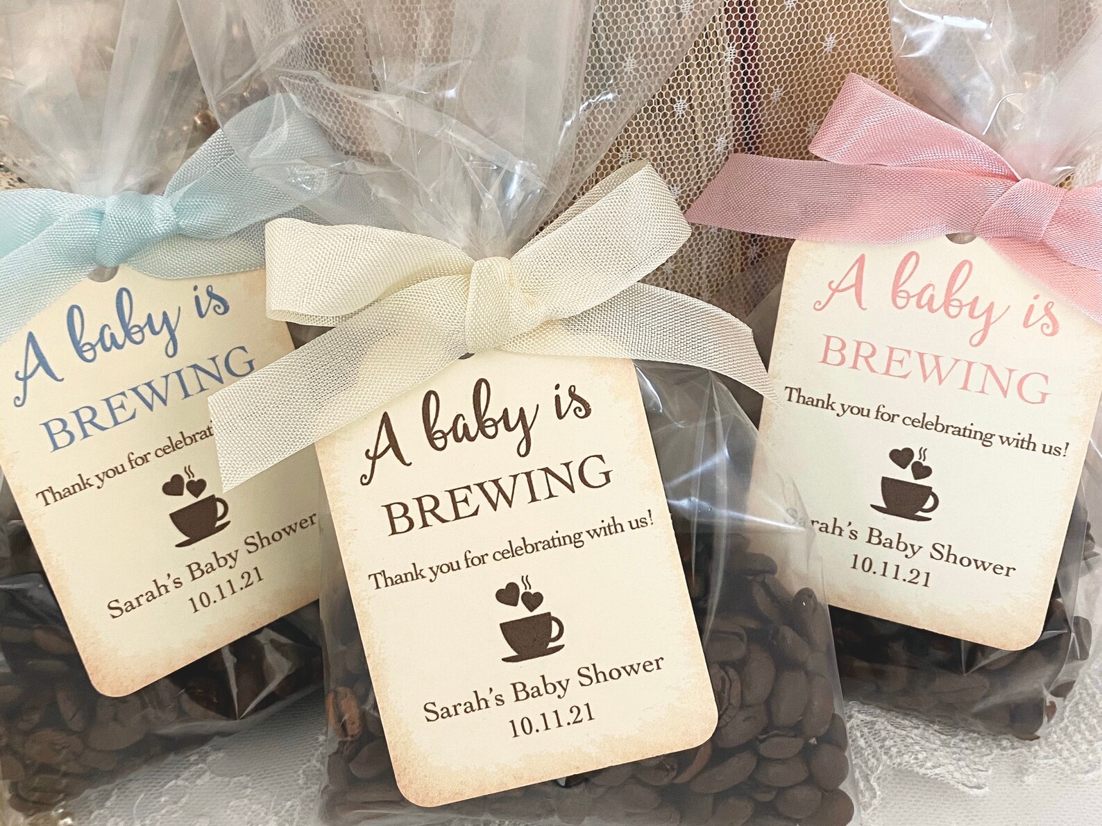 Coffee Baby Shower Favors Baby Shower Coffee Favor Bags Baby Etsy