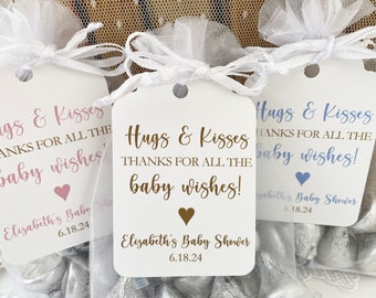 Baby Hugs and Kisses Favor Candy Bags, Gender Neutral Boy Girl Baby Shower Kiss Favors, Candy Favor Bags, Printed