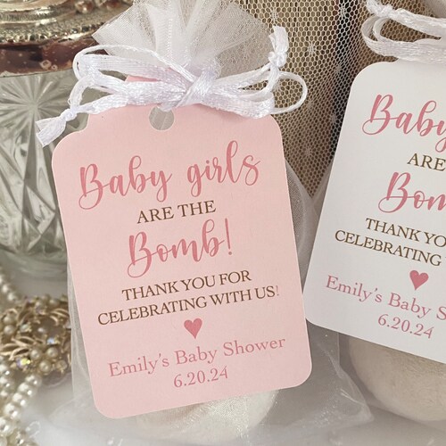 Bath Bomb Favor Tag Template Pink Girl Baby Shower Girls Are Etsy
