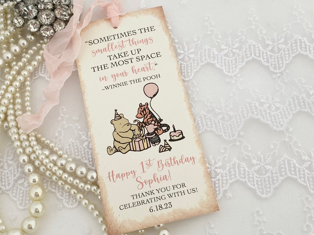 Printed Pink Winnie the Pooh Bookmarks Favors Girl Winnie the - Etsy