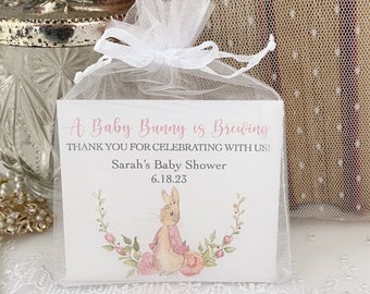 Flopsy Baby Shower Tea Party Favors, Girl Pink Bunny Baby Tea Favors
