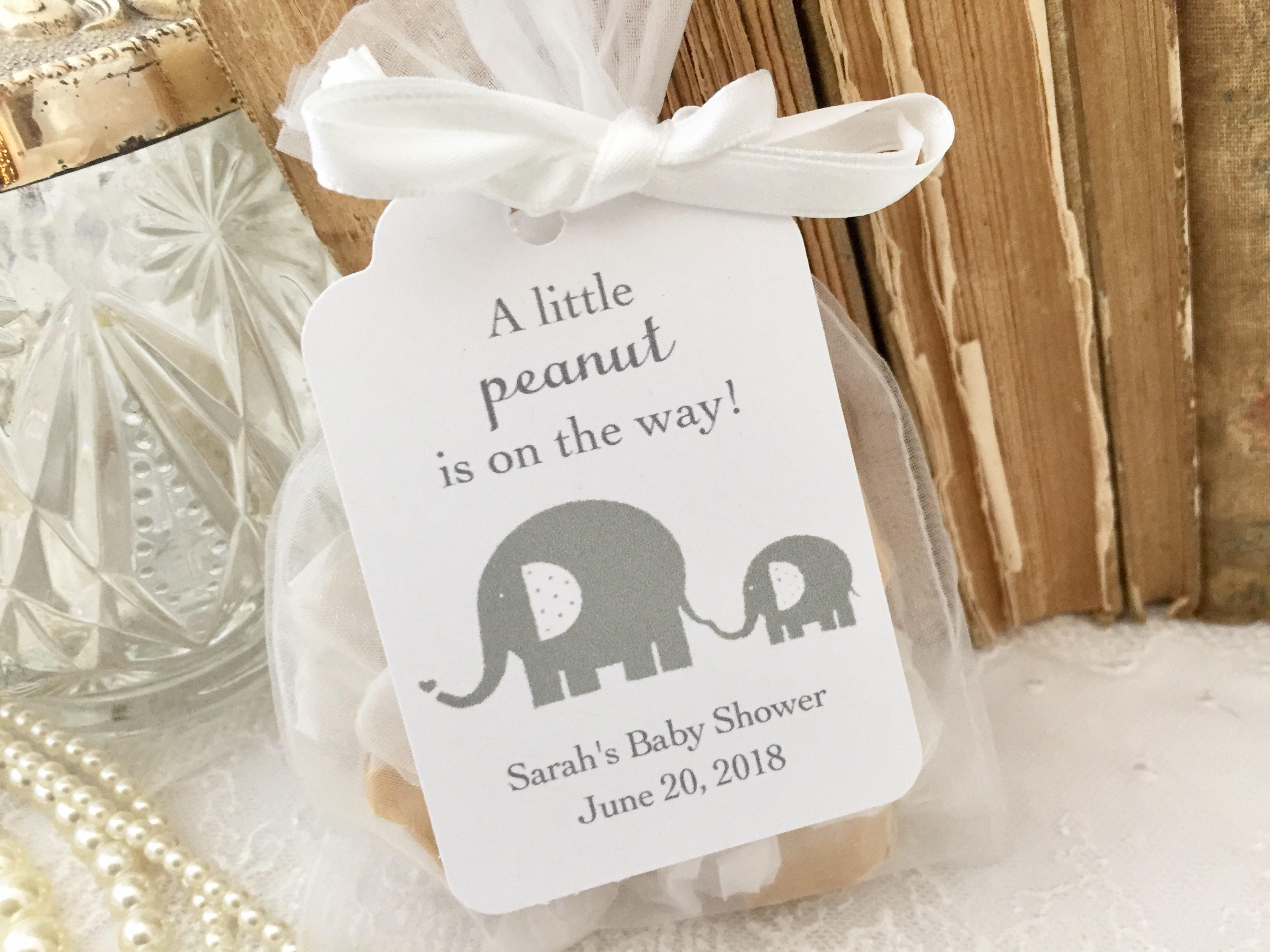 Elephant Baby Shower Favor Set Organza Bags and Personalized Etsy