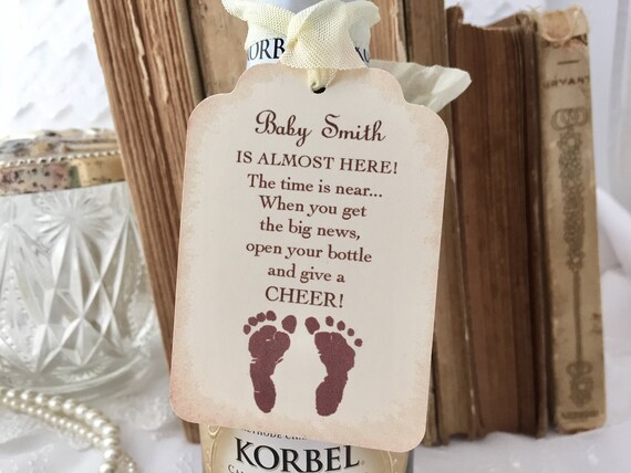 baby shower champagne tags